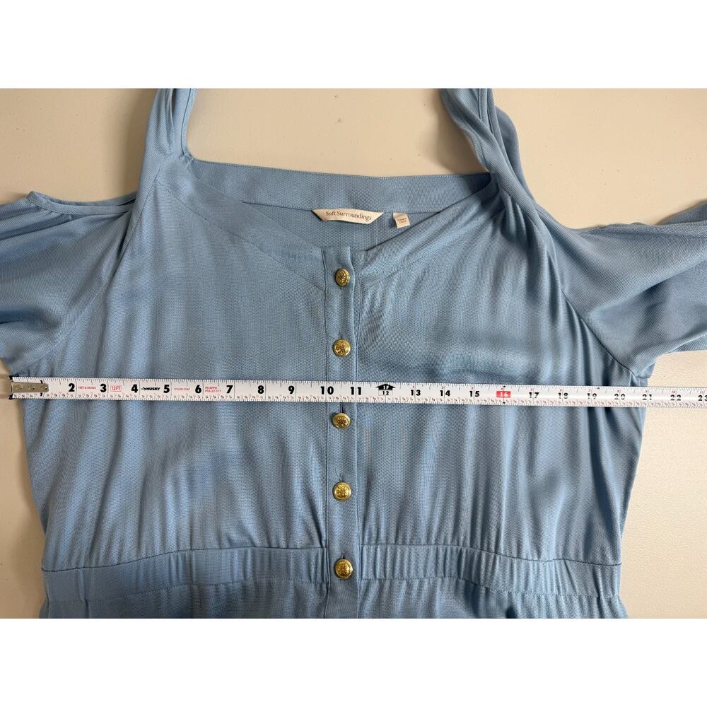 NWOT Soft Surroundings Tencel High Low Maxi Dress Size XL Button Front Pockets - Picture 8 of 12